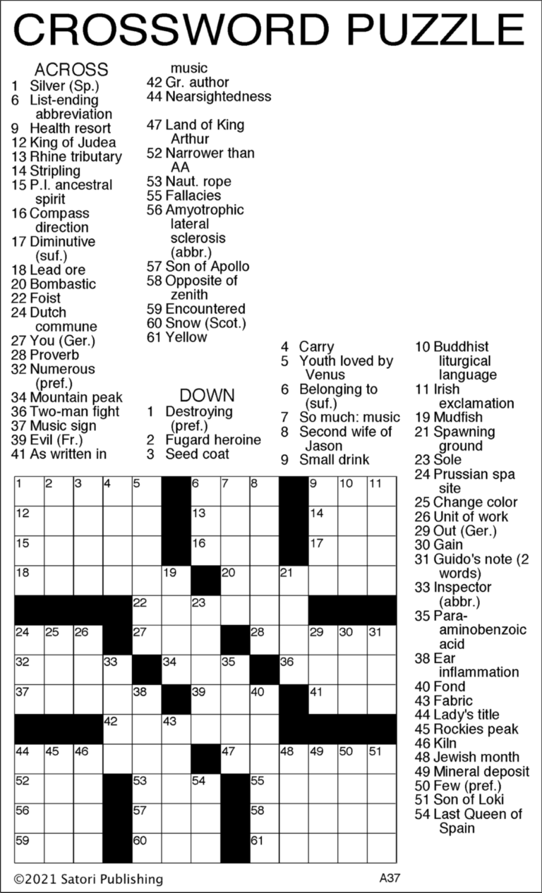 free online crossword puzzles for seniors