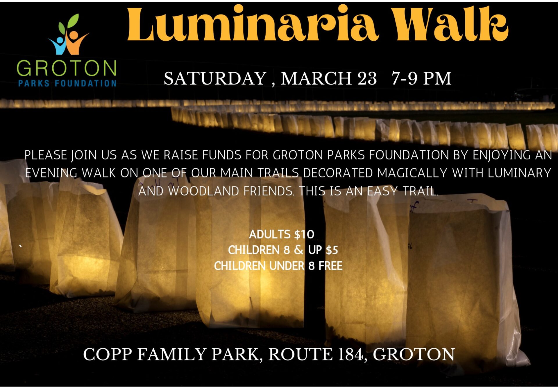 March 23 2024 flyer Luminaria Walk Senior Centers